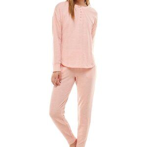 Roudelain Womens Long Sleeve Henley Top & Jogger Lounge Set